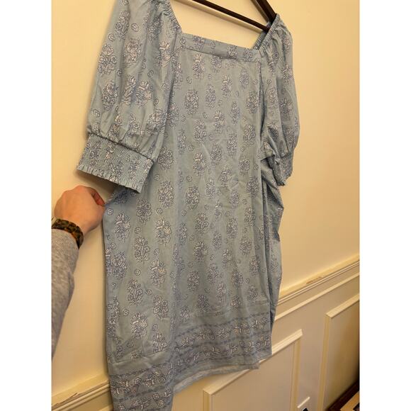 Crown & Ivy Blue Floral Smocked Puff Sleeve Dress – Women’s XL (New With Tags) - Picture 10 of 11